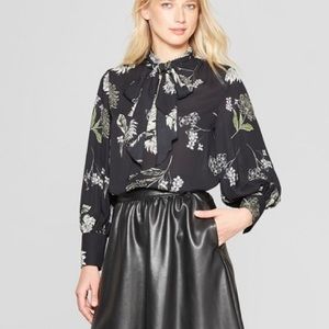 Who What Wear Floral Print Long Sleeve Blouse